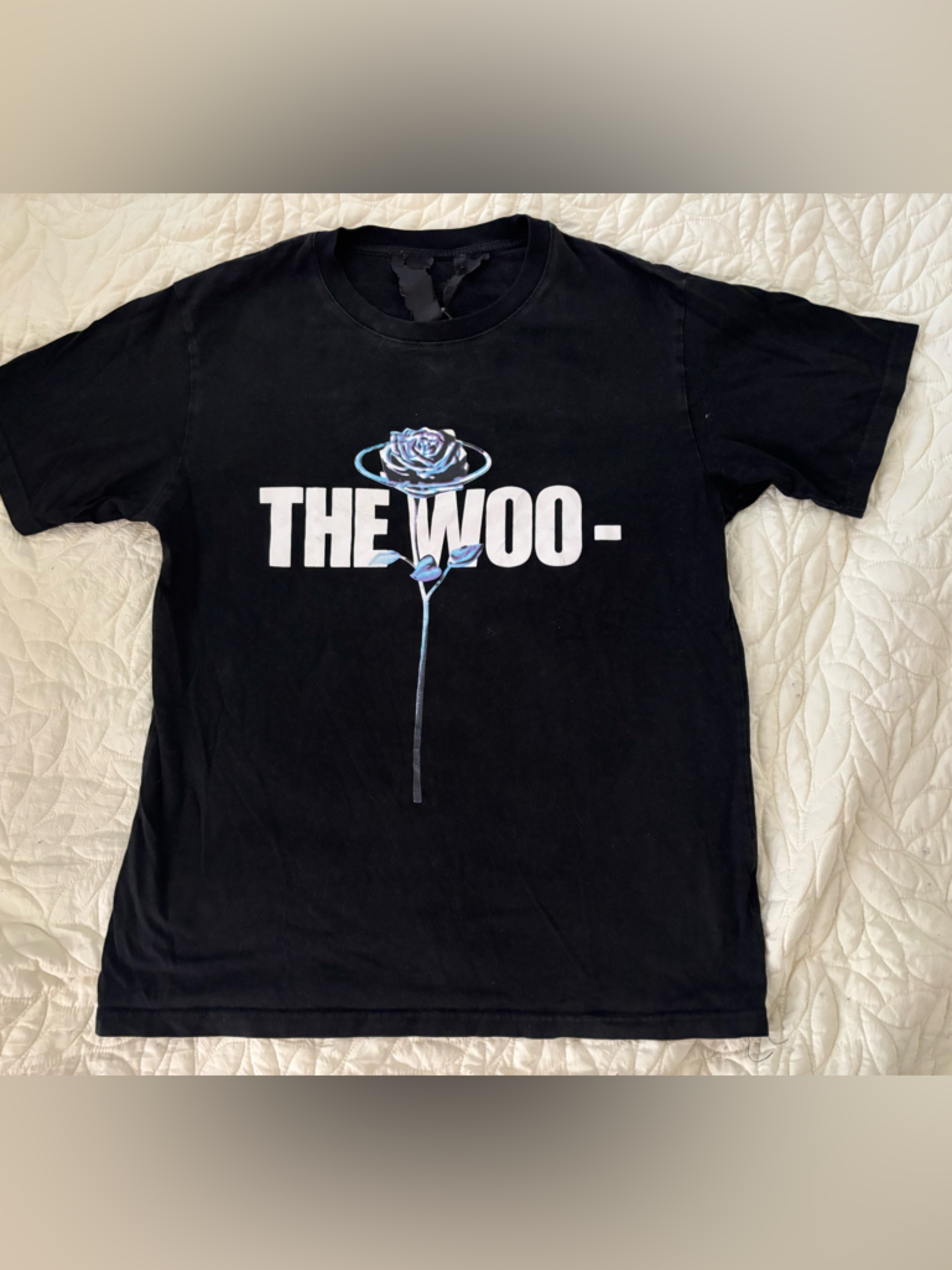 Vlone X Pop Smoke The Woo Tee Black 100% Authentic Size Medium